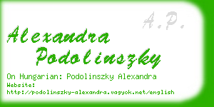 alexandra podolinszky business card